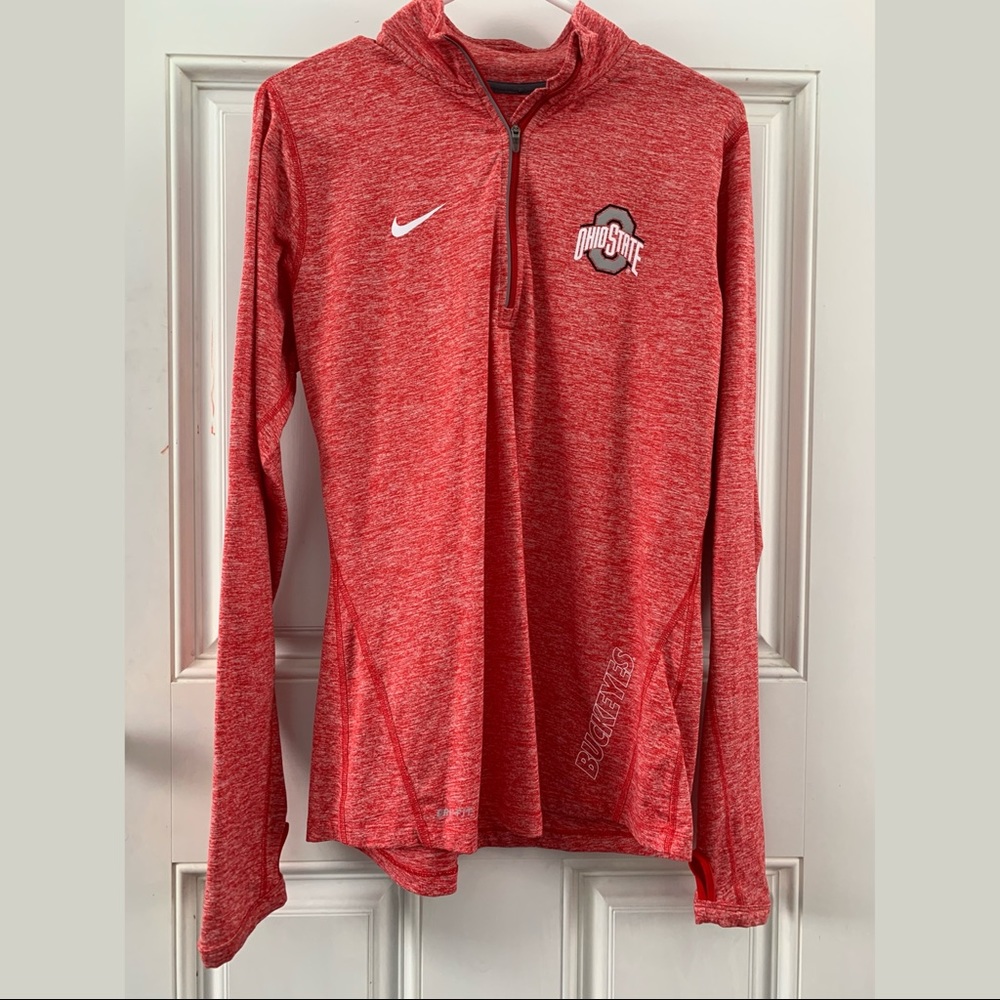 Nike/Ohio State DriFit Quarter Zip with Thumbholes